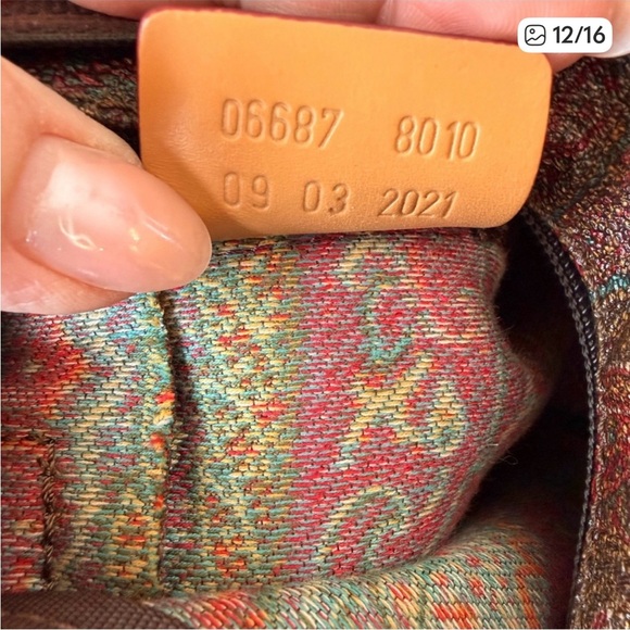 Etro Paisley Crossbody Shoulder Bag w/ Adjustable Brown Webbed Strap 2021 Model - Picture 4 of 7